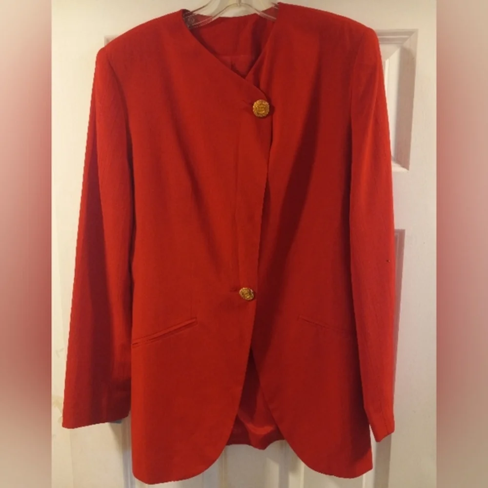 Christian Dior Vintage 80s Red Blazer Jacket Size S
